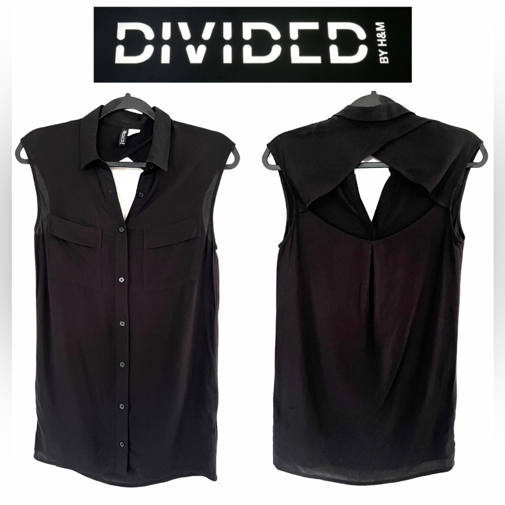 Divided by H&M Long Black Sleeveless Blouse Size 2
